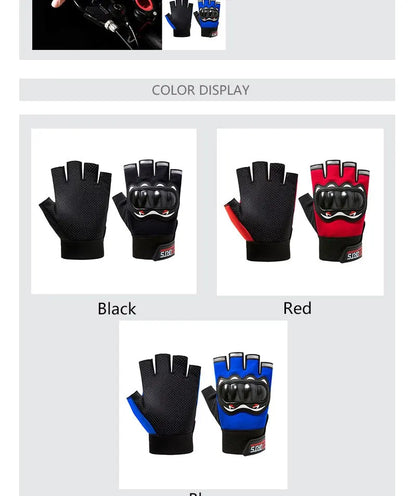 Men Half Finger Gloves Slip Rresistant Wear-resistant Racing Off-road Shatterproof Breathable Motorcycle Bicycle Tactical Glove