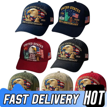 Men Women Baseball Caps US 250th Anniversary Cap Adjustable Retro Washed Patriotic Cap US 250th Anniversary Sports Trucker Hat