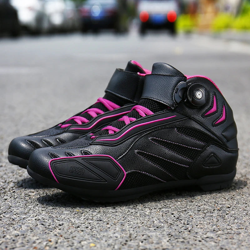 PU Leather Motorcycle Riding Boots for Men And Women Breathable Four-Season Motocross Motorbike Boots