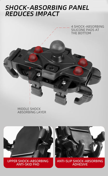 Mobile Phone Holder With Shock Absorber Module Adjustable at Any Angle for Motorcycle Scooter ATV bike Cell Phone Bracket