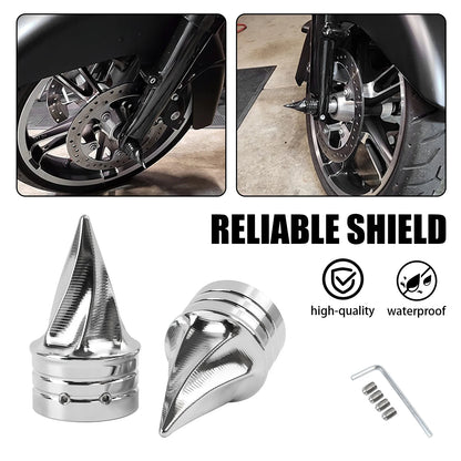 Motorcycle Front Twisted Axle Nut Covers Spike Axle Caps Fit For Harley Touring Sportster Dyna Street Glide Road King Road Glide