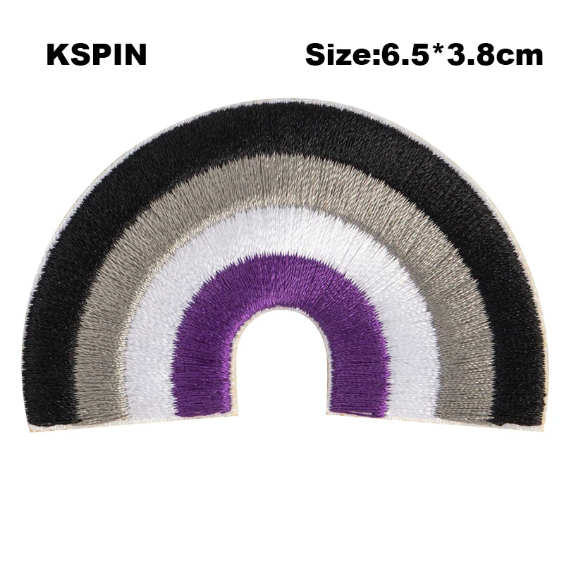 Nonbinary Bear Pride Asexual Gender Fluid Flag Transgender Pride Embroidery Patches Iron on Patch Saw on Patches