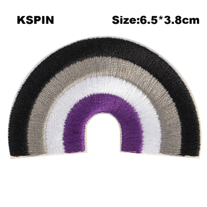 Nonbinary Bear Pride Asexual Gender Fluid Flag Transgender Pride Embroidery Patches Iron on Patch Saw on Patches