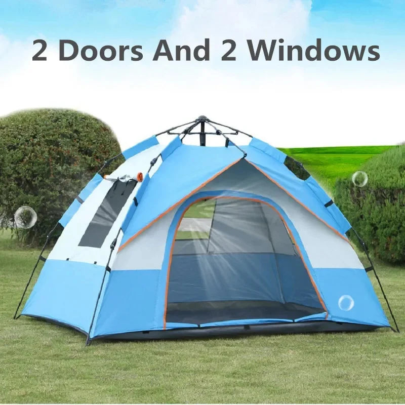 3-4 Person Automatic Camping Tent Quick Open Full-automatic Outdoor Tent Waterproof And UV Resistant Family Travel Beach Tent
