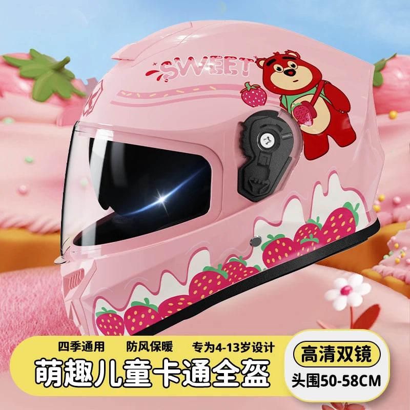 Children's Helmet Electric Car Cute Cartoon Four Seasons Universal Motorcycle Boys and Girls Safety Helmet 601