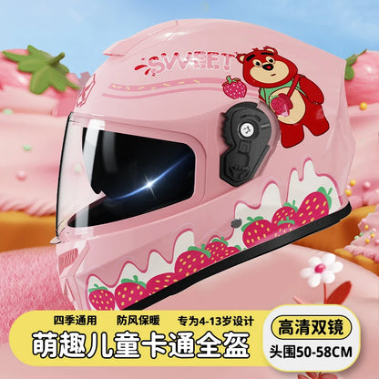Children's Helmet Electric Car Cute Cartoon Four Seasons Universal Motorcycle Boys and Girls Safety Helmet 601