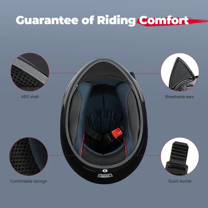KEMITOUR Full Face Motorcycle Helmet DOT Certification Cat Ear Safety Moto Helmet For Women Men Breathable Gift For Girlfriend