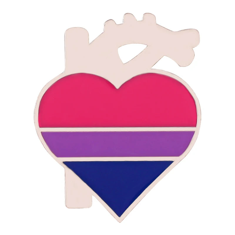 Rainbow Heart Enamel Pin Pride Tooth Book Cats Brooches Collar Badge LGBTQ Love is Love Gay Lesbian Jewelry Gift