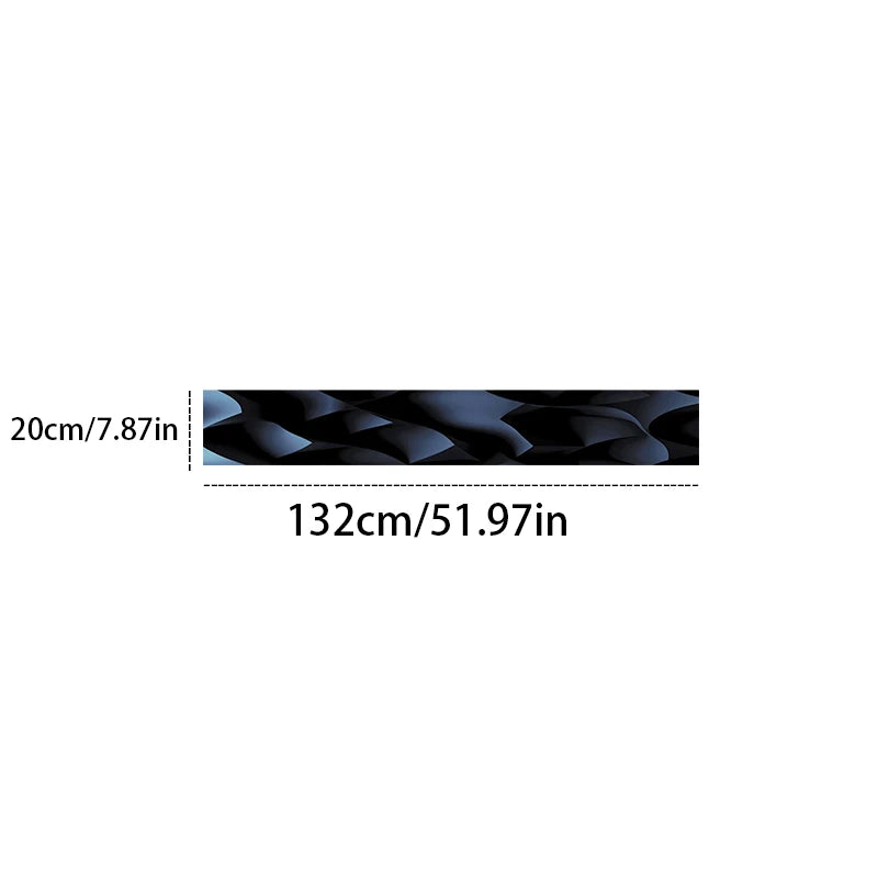 1 eye-catching blue-and-black three-dimensional pleated techno-style decorative strip graphic car front windshield sticker