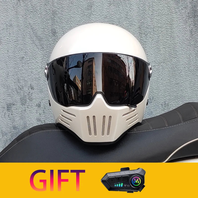 Retro motorcycle helmet Casco cruising motorcycle rider modular helmet full helmet with Bluetooth earphones included ORZ-728