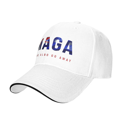 Make Albo Go Away MAGA Sandwich Cap Unisex Outdoor,Baseball Caps Australia Saying Adjustable Sun Caps All seasons Hat