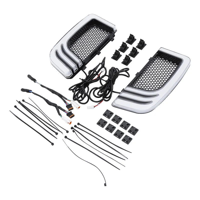 Motorcycle Fairing Lower Grills LED Turn Signal Light blinker For Harley Touring Road King Electra Glide FLHTK CVO Limited 14-23