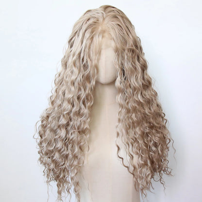 Black Romance Curly Synthetic Lace Front Wig Long Deep Curly Jet Black Lace Front Synthetic Wig Pre Plucked Natural Hairline