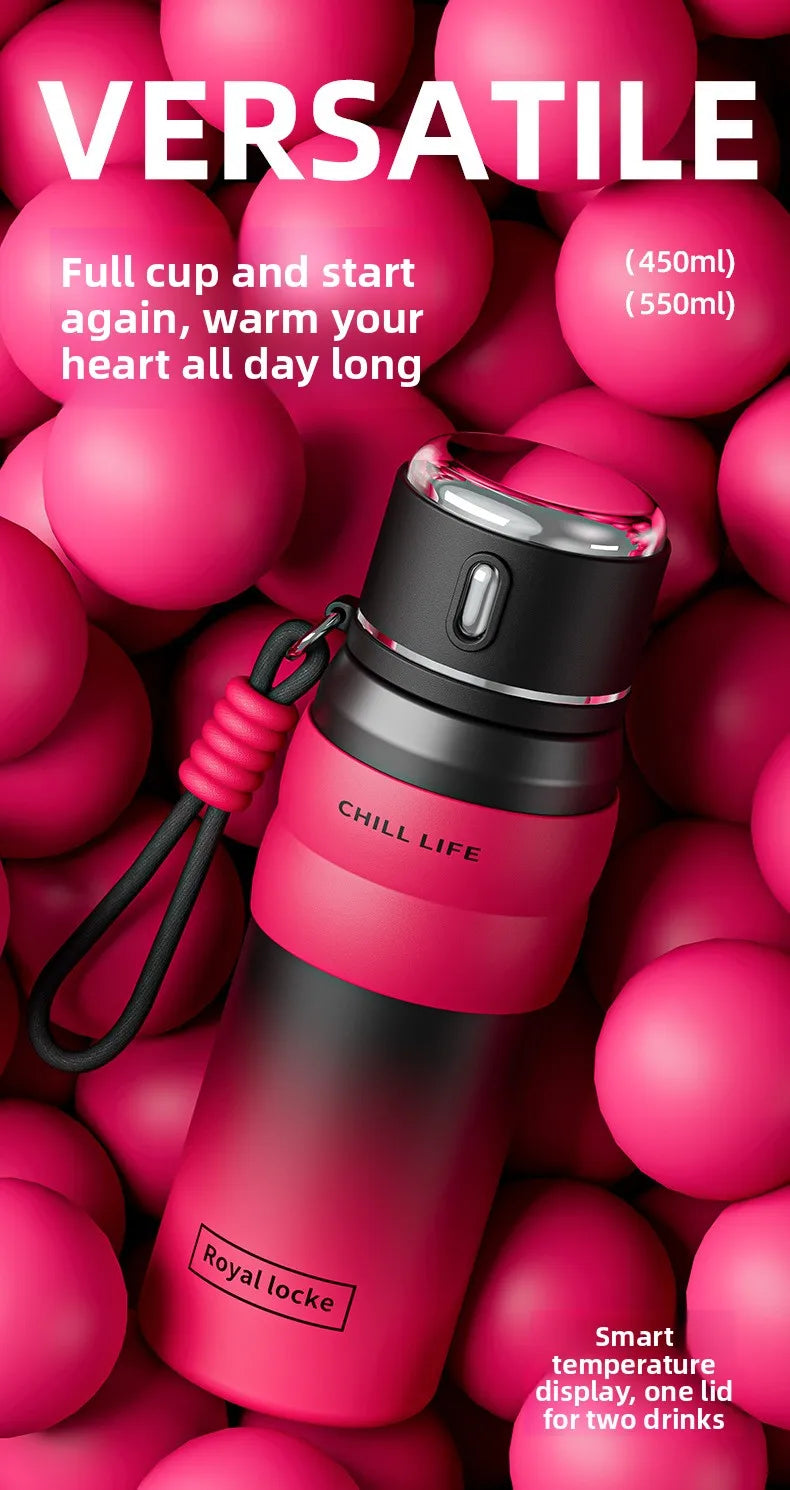 Dopamine all steel insulated cup 316 stainless steel high aesthetic water cup intelligent temperature display cup