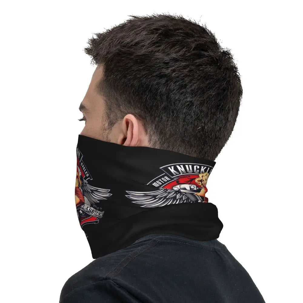 Custom Travel Motorcycle Ride Route 66 Bandana Winter Neck Warmer Windproof Wrap Face Scarf for Hiking Highways Gaiter Headband