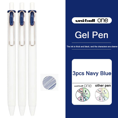 uni-ball one Mitsubishi Limted Gel Pen,Black/Red/Blue/Navy Blue Core Black Technology Signing Canetas for homework,test,meeting