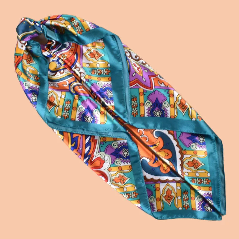 1PCS Ladies Multicolor Peacock Feather Pattern Large Tassel Shawl Fashionable Wrap Scarf for Travel Party Ladies Silk Scarf