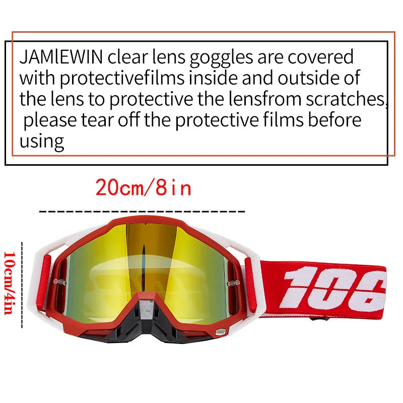 Motorcycle glasses MTB off-road goggles replacement lens single layer glasses bag