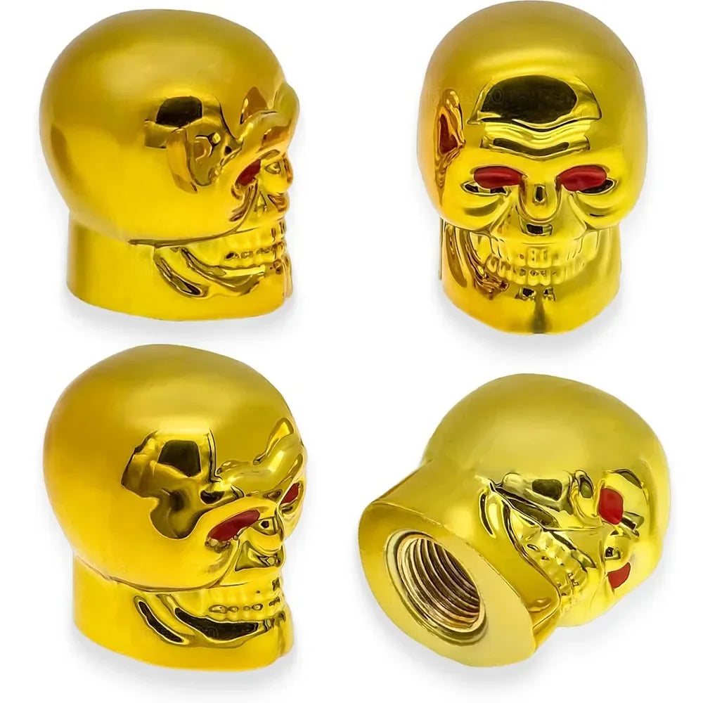 4Pcs Skull Valve Stem Caps Funny Air Caps Cover, Universal Truck Motorcycle Bike Car Tires Valve Stem Caps