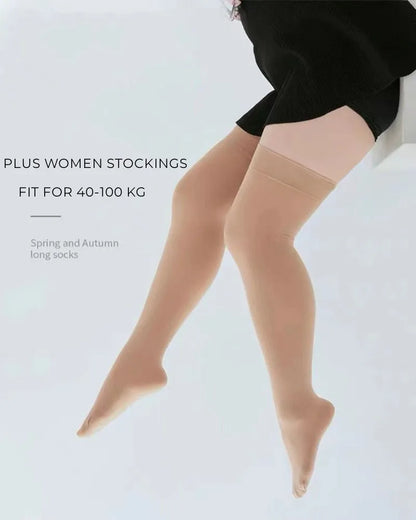 DOIAESKV Plus Size Women Stockings Over Knee Socks Thigh High Socks Large Size Female Stockings Long Socks Women's Stockings