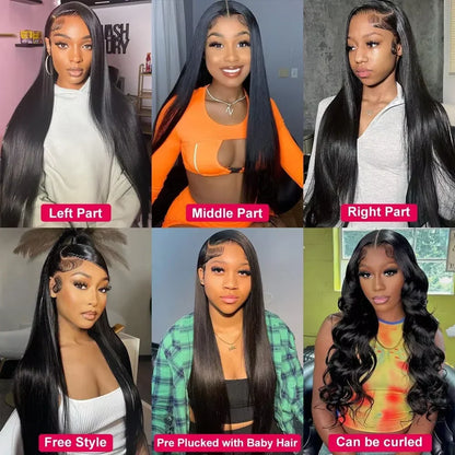 Straight HHair Wigs 13x6 HD Lace Frontal Wigs Brazilian Bone Straight Lace Frontal Human Hair Wigs For Women
