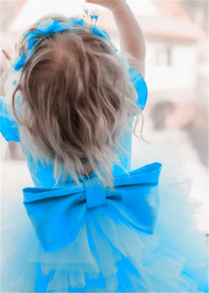 Lovely White Satin Flower Girl Dress for Wedding Dresses Little Princess Bow Kids Birthday Party Evening Customise Gowns