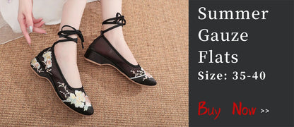 Veowalk Sunflower Embroidered Women Canvas Ballet Flats Ankle Strap Ladies Casual Cotton Chinese Embroidery Ballerina Shoes
