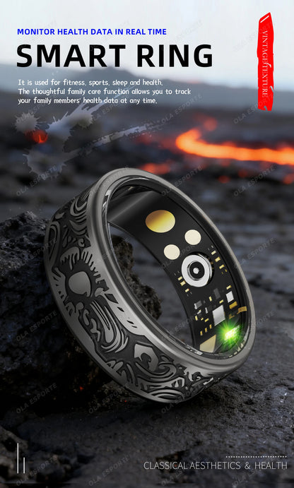 2025 New Smart Ring Men's and Women's Heart Rate Oximetry Sleep Monitor IP68, Multi-Sport Modes Finger Rings for Android and i0s