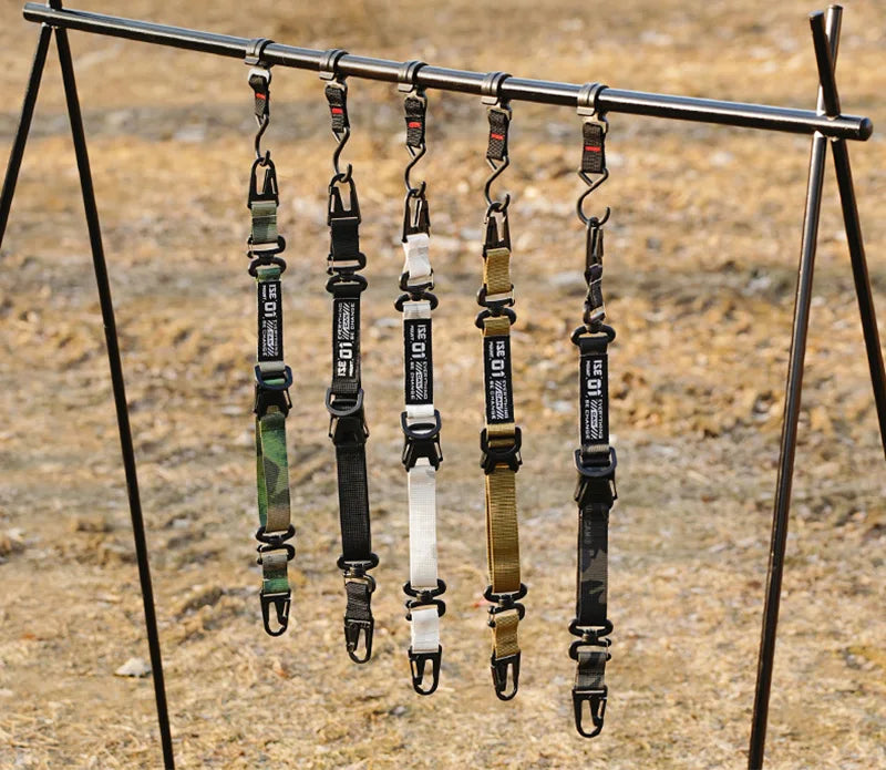 Outdoor Camping Hanging Strap Portable Adjustable Hand Lanyard for Bag Camping Picnic Equipment Outdoor Strap Carabiner Clips