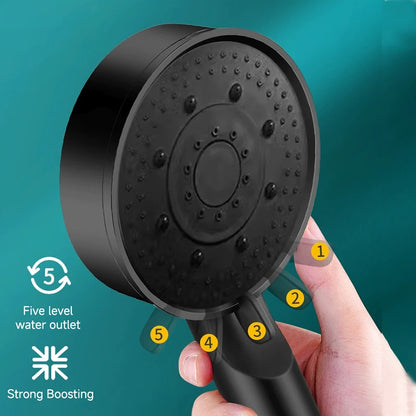 6 Modes Pressure Boost Shower Head Multifunction Adjustable Large Water Shower Nozzle Massage Bathroom Accessory