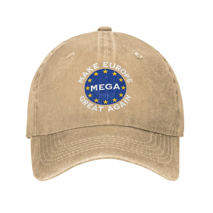 Make Europe Great Again Star Baseball Caps Casual Distressed Cotton MEGA EU Snapback Cap Unisex Outdoor Unstructured Soft Hat