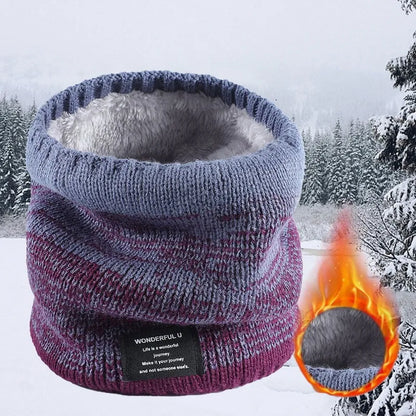Winter Scarf for Men Fleece Ring Bandana Knitted Warm Solid Scarf Women Neck Warmer Thick Cashmere Hot Handkerchief Ski Mask