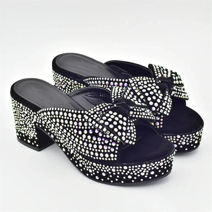 New Arrival Shoes and Bags Set for Women 2025 Women Shoe and Bag Set Decorated with Rhinestone Elegant Woman Heeled Pumps