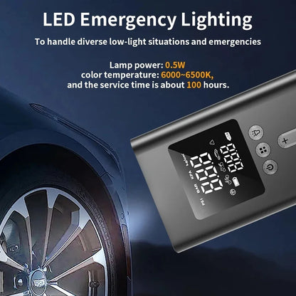 4 IN1 Car Jump Starter with Tire Inflator, 3000A Jump Starter Power Bank with 150PSI Air Pump Auto Air Compressor, LED Light