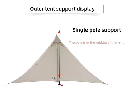 ASTA GEAR Fengyin2 Pyramid Tent Outdoor Ultralight 20D nylon Tent Camping Windproof Hiking Backpacking