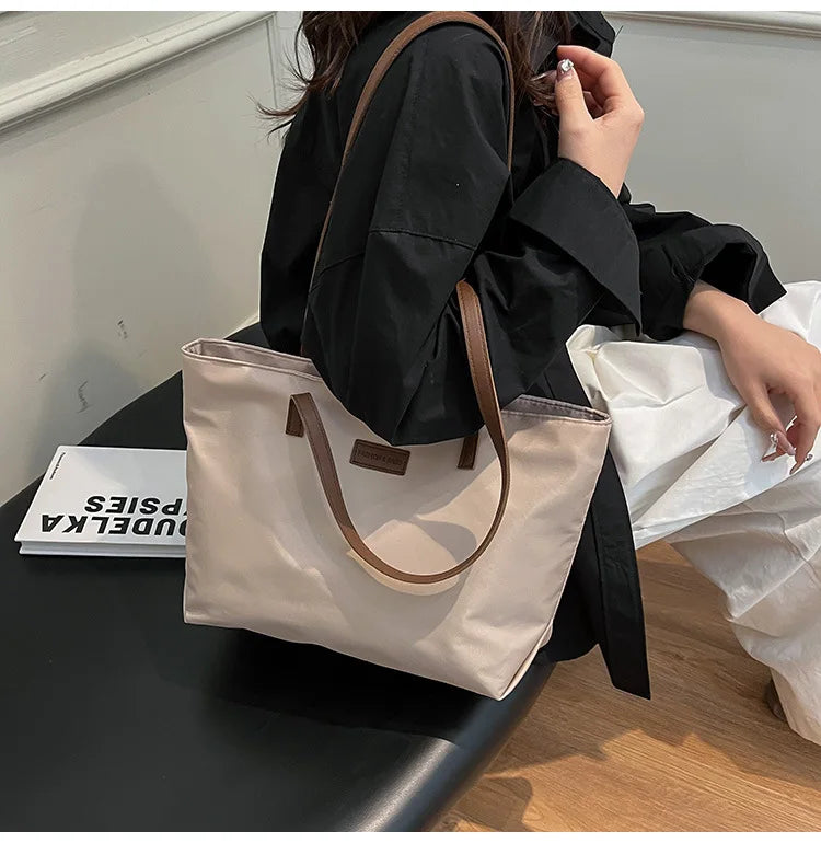 Casual Women's Oxford Cloth Shoulder Bags College Commuter Ladies Waterproof Tote Shopping Bag Large Capacity Female Handbags