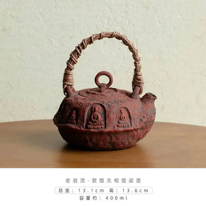 Antique Dunhuang Charcoal Tea Fire Stove Japanese Coarse Pottery Cooking Teapot Water Boiling Pottery Kettle Fire Warmer Wine