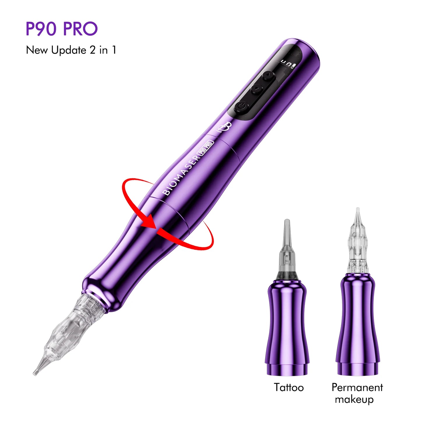 Wireless P90 Pro Tattoo Machine Rotary Tattoo Pen Original German Motor Power Battery 2400mAh Fast Charge Stroke 3.5mm