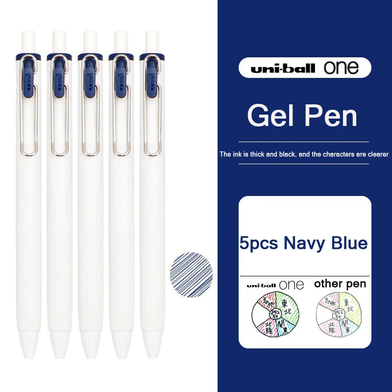 uni-ball one Mitsubishi Limted Gel Pen,Black/Red/Blue/Navy Blue Core Black Technology Signing Canetas for homework,test,meeting