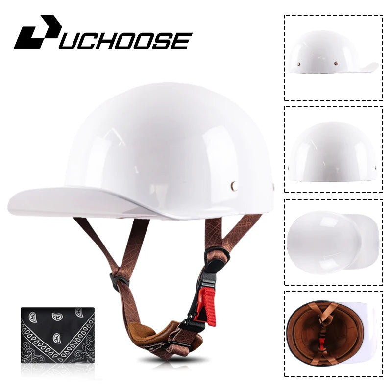 Adult Open Face Summer Retro Motorcycle Vintage Half Helmet Baseball Cap Helmets Children Riding Motocross Men Women