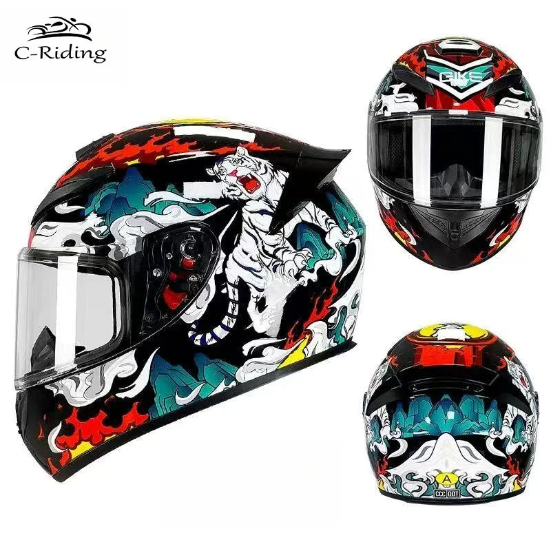 Adult Helmets For Motorcycle Full Face Helmet HD Visors Capacete De Moto Capacetes DOT Approved