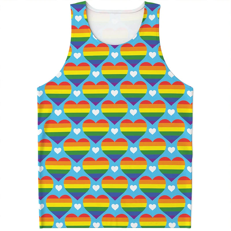Rainbow LGBT Pride Pattern Tank Top Summer Fashion Colorful Men Women 3D Printed Sleeveless T Shirt Casual Harajuku Loose Vest