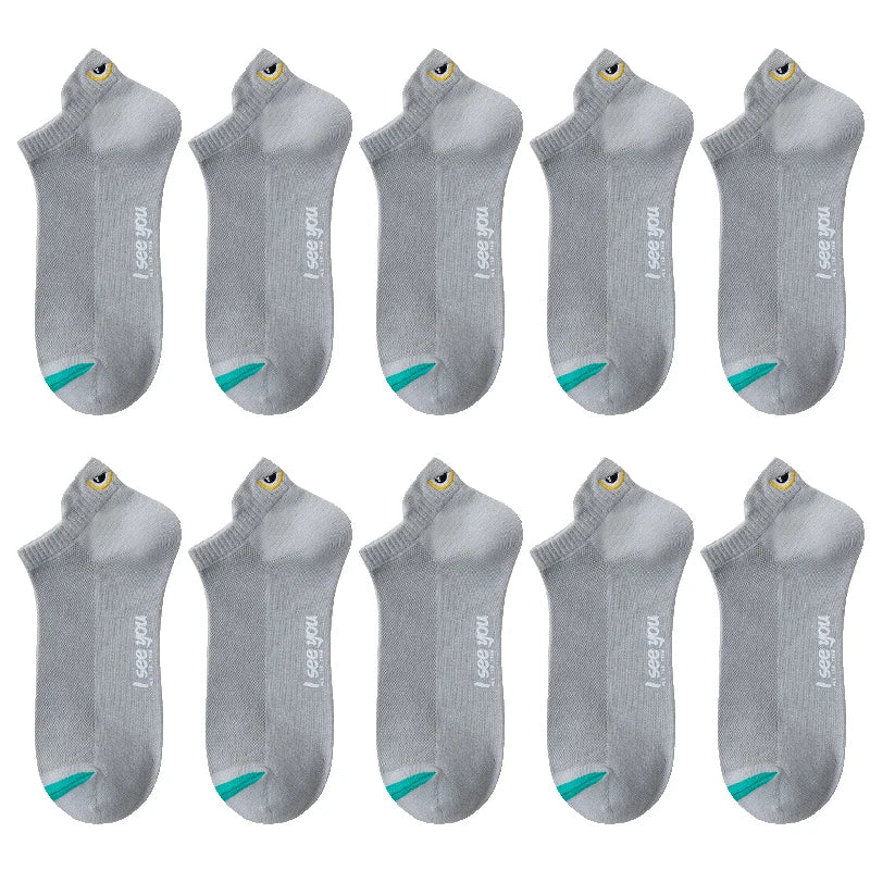 5/10 Pairs Man Short Socks Ankle Boat Socks Breathable Casual Athletic Socks Women Summer Thin Low-Cut Male Socks