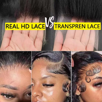 HD Transparent Deep Wave Frontal Wig 13x4/13x6 Curly Lace Front Human Hair Wigs For Women Wet And Wavy Water 5x5 Closure Wig