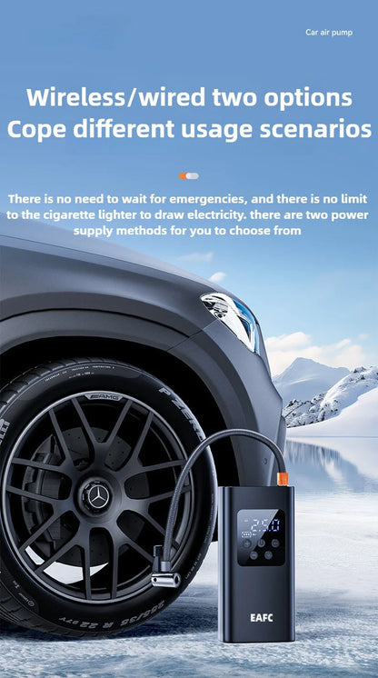 150psi Wireless/Wired Portable Tire Inflator Car Tire Inflator Pump With Digital Display Electric Inflator Mini Bicycle Air Pump