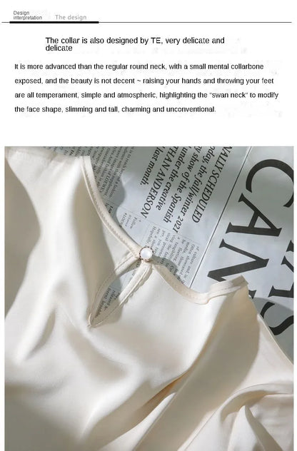 Summer satin Women Blouse Silky Loose Woman Shirt lady's half Sleeve tops Casual solid t-shirt O-Neck pullover women's clothing