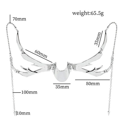 Punk Alien Decent Nose Mechanical Mask Cosplay Chin Gothic Masks Metal Face Wearing Halloween Masquerade Party Accessories