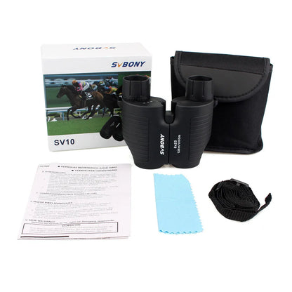 SVBONY 8x25 SV10 Binoculars Compact Fixed Focus Mini Portable Telescope Multi-coated Porro Prism for Outdoor Spoorts Games F9323