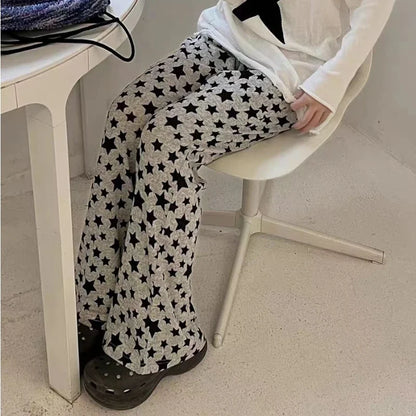 Streetwear American Retro Flared Pants Women Summer High Waist Thin High Street Hip-hop Casual Y2k Trousers Femme