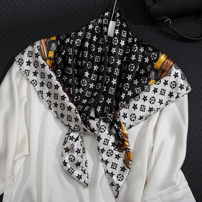 90*90CM Fashion Scarves for Women Shawl Print Silk Satin Hijab Scarf Female Bandana Luxury Brand square Shawls Scarfs For Ladies